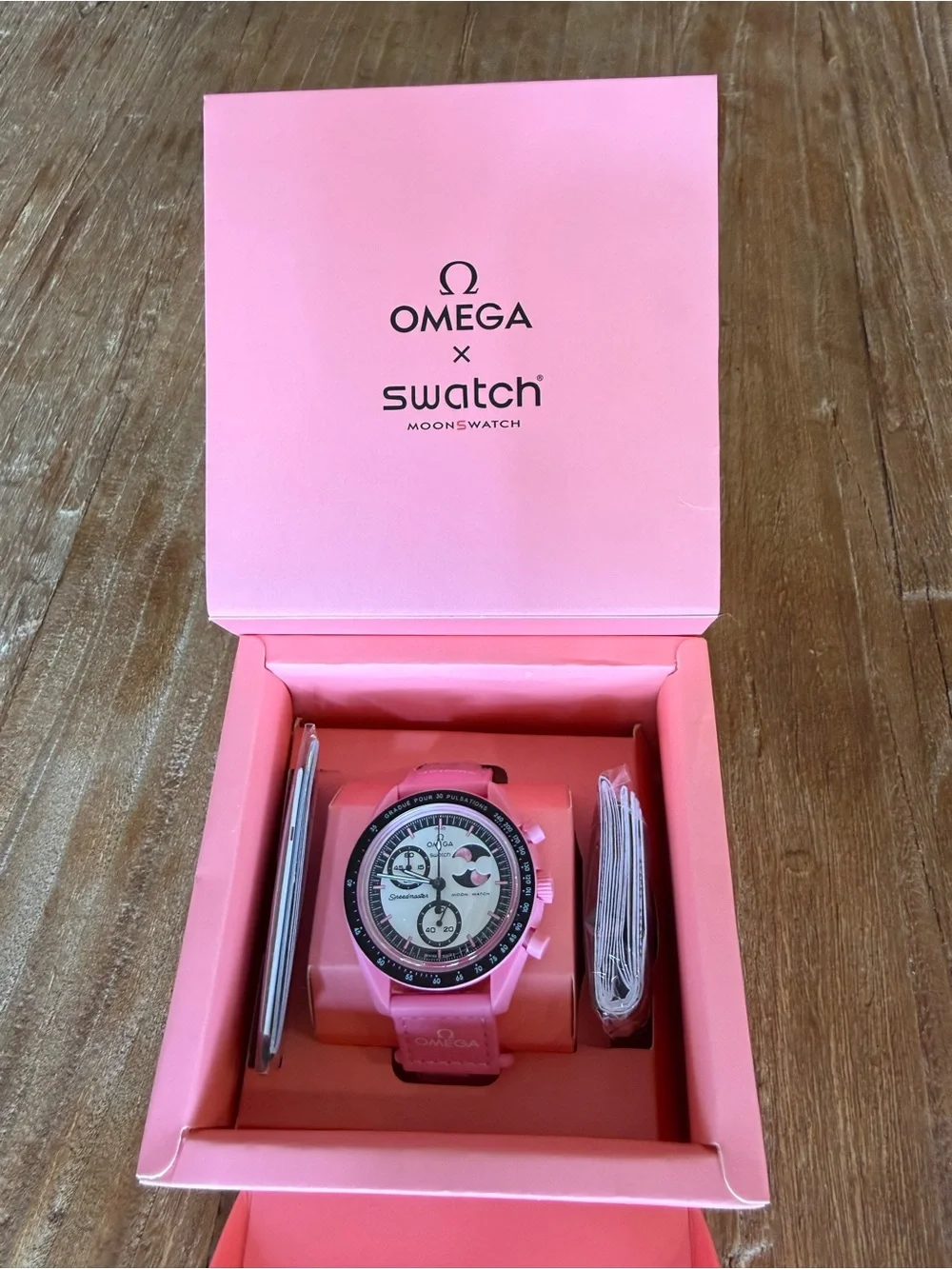 Omega x Swatch Mission to the Pink MoonPhase MOONSWATCH NWT